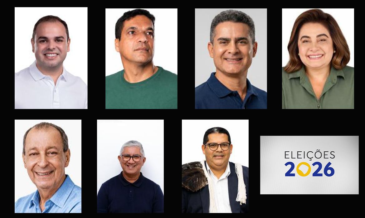 Brasília (DF), 21/09/2026 - Candidatos ao governo do Amazonas. Foto: Arte/Agência Brasil