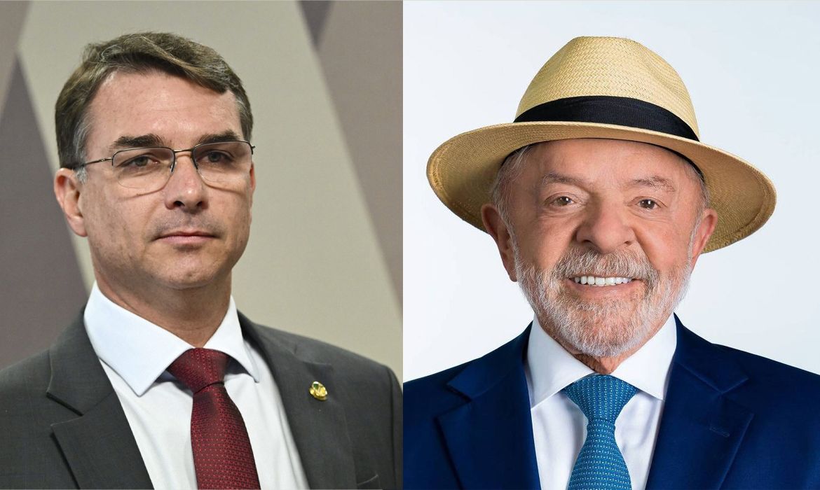 Brasília (DF), 04/10/2026 - Candidatos a Presidência da República. Luiz Inácio Lula da Silva e Flávio Bolsonaro. Foto: Arte/Agência Brasil