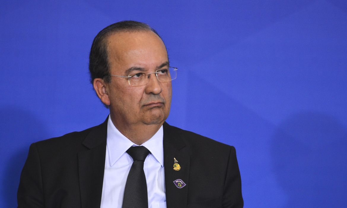 O senador Jorginho Mello durante cerimônia de sanção da Lei Complementar 420, que cria a Empresa Simples de Crédito (ESC), no Palácio do Planalto.